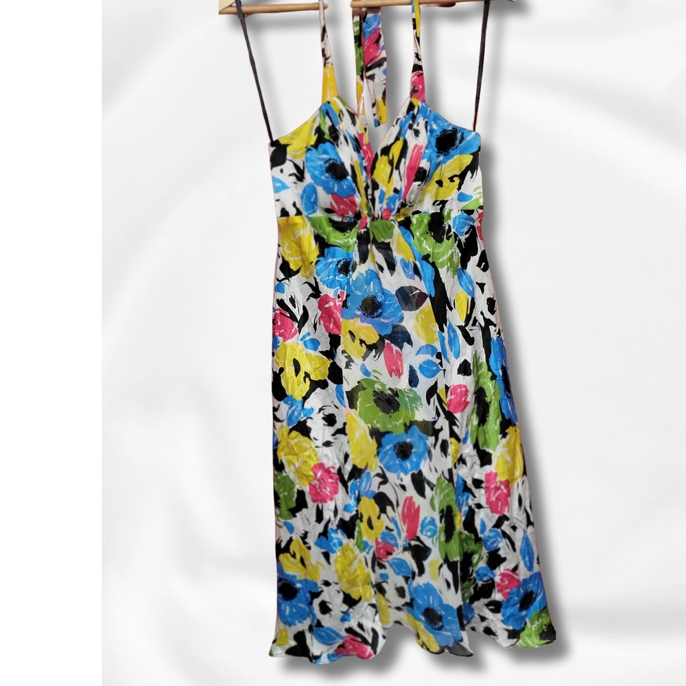 Donna Ricco Floral Multicolor Halter Dress